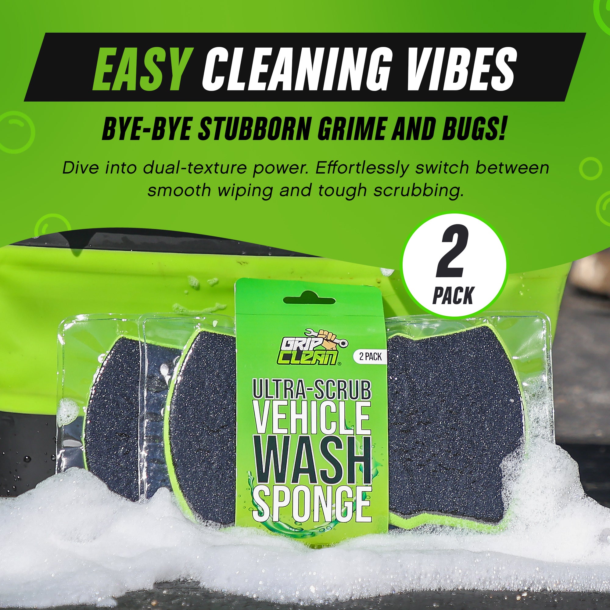 Ultra Scrub Vehicle Wash Sponge (2pk)