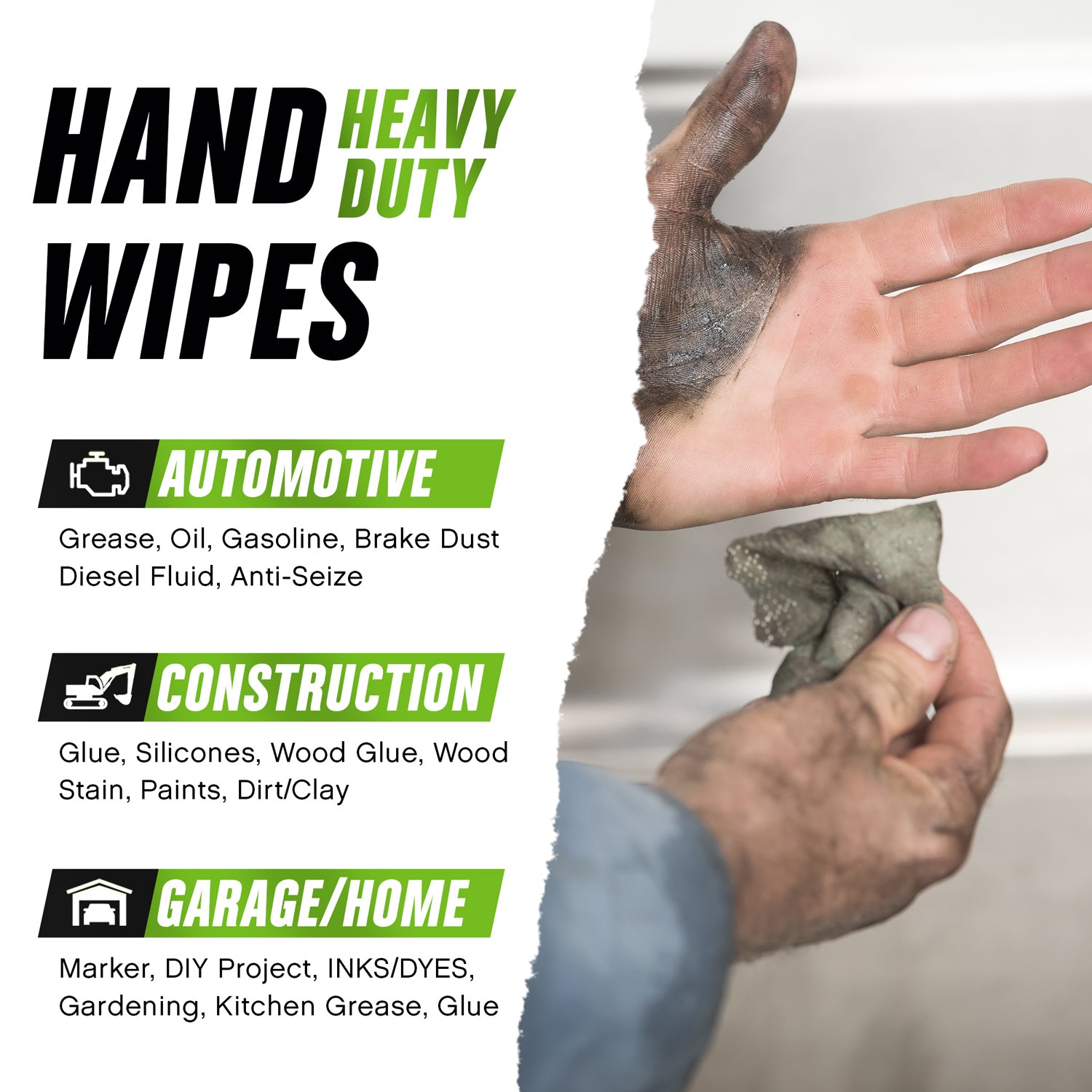Say goodbye to paint stained hands with our Grip Clean Hand and Tool Wipes.  #gripclean #painting #athome #projects #dirtyhands #goodbyemess