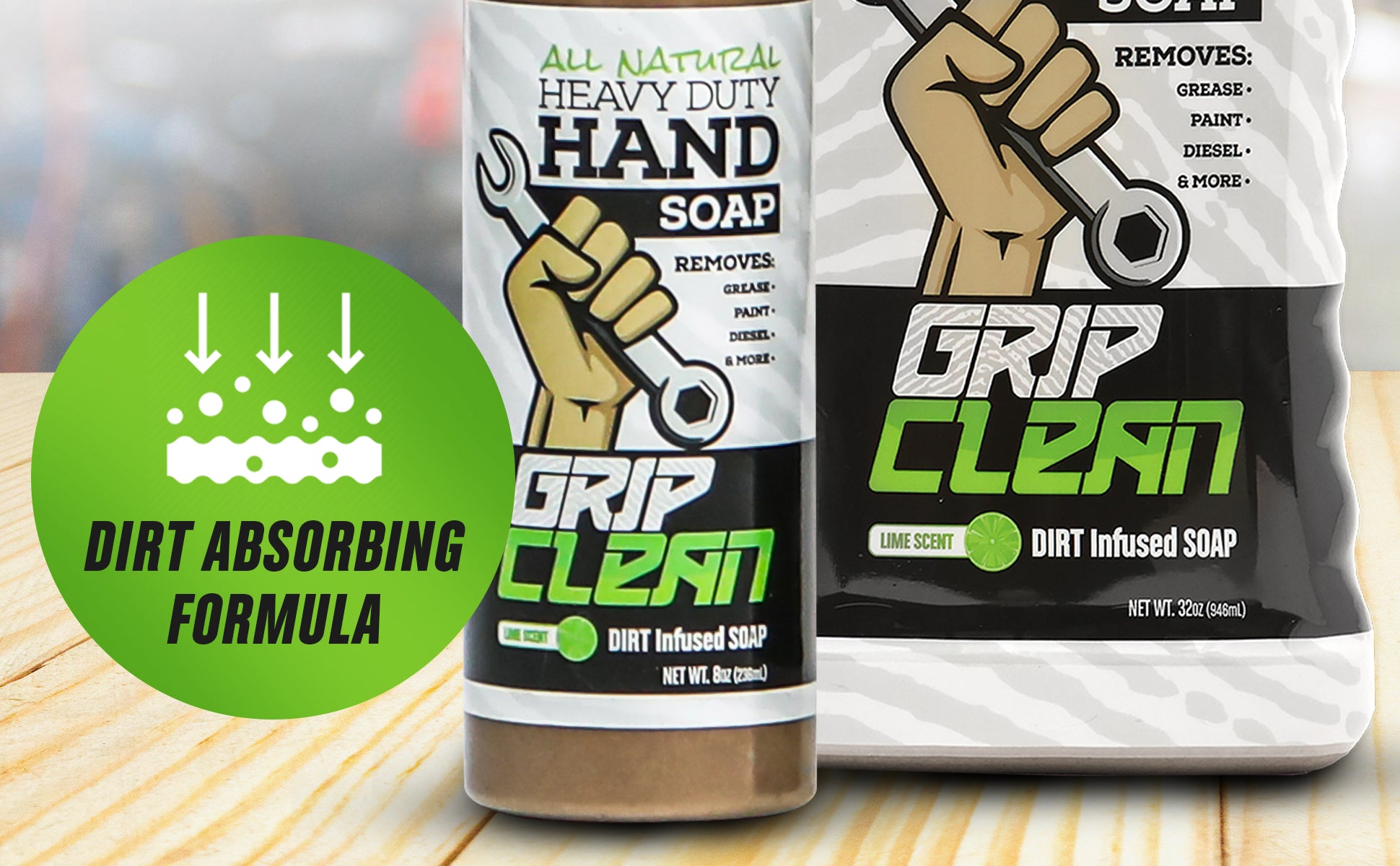  Grip Clean  Waterless Hand Cleaner for Auto Mechanics - Heavy  Duty Pumice Soap + Fingernail Brush, Industrial Strength for Dry Hands :  Beauty & Personal Care
