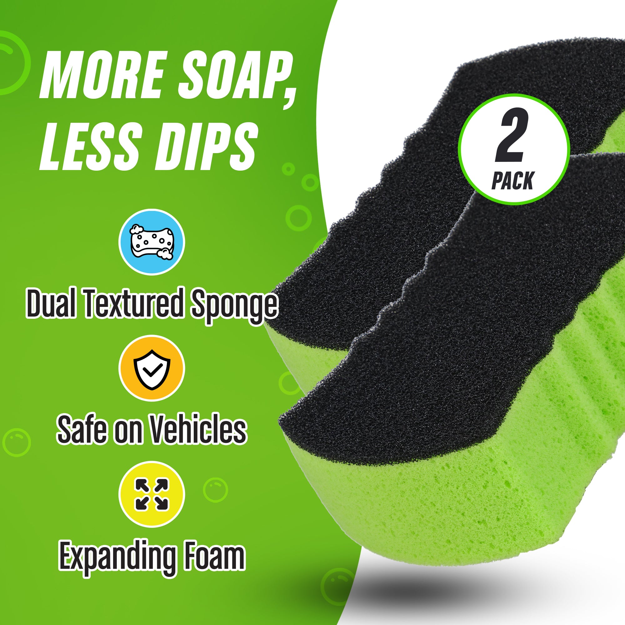 Ultra Scrub Vehicle Wash Sponge (2pk)